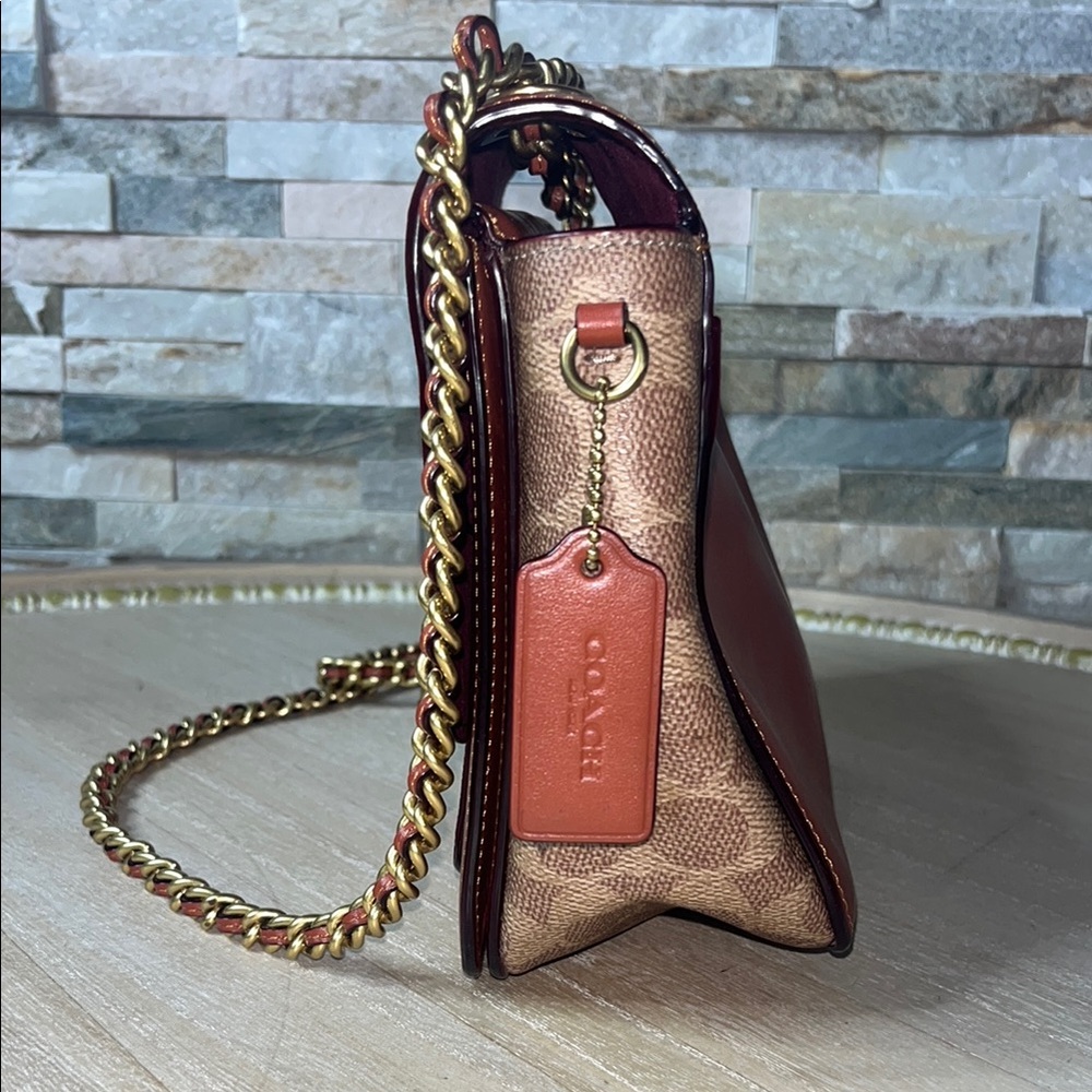 Coach Red and Brown Women's Bag - Picture 3 of 12